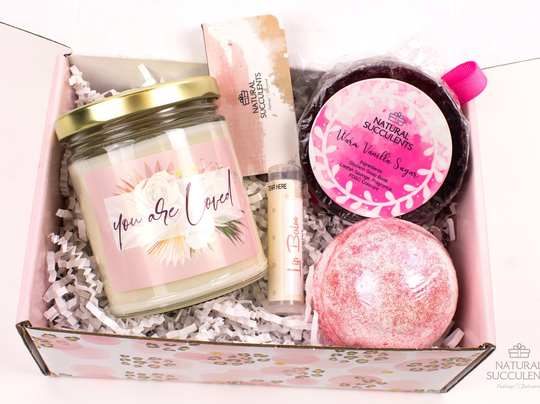 You Are Loved Thinking Of Gift Just Because Friendship Care Package For Her Self Care Women Natural Succulents | xpo1