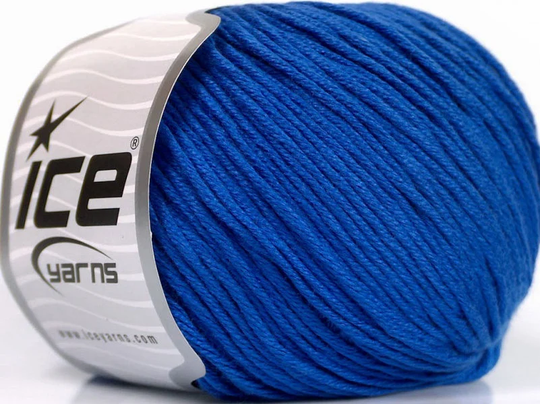4 Pk Cotton Bamboo Blend Yarn, Dk Light, Royal Blue, Double Knitting, Natural Yarn