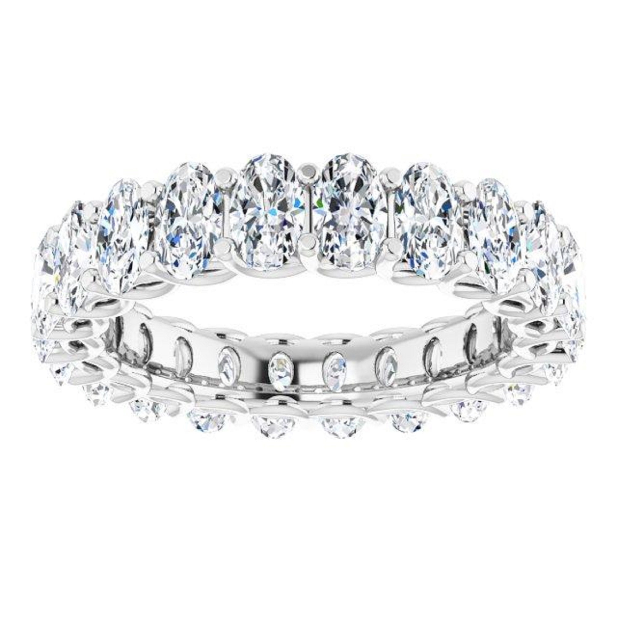 5.0 Ct. Oval Diamond Double Trellis Eternity Band 14K/18K Solid White, Yellow, Rose Gold & Platinum | Ring