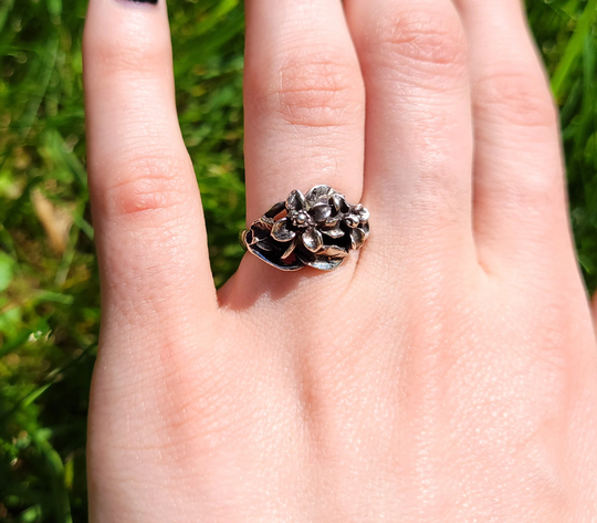 Vintage Taxco Sterling Silver Flower Ring Size 6 1/4