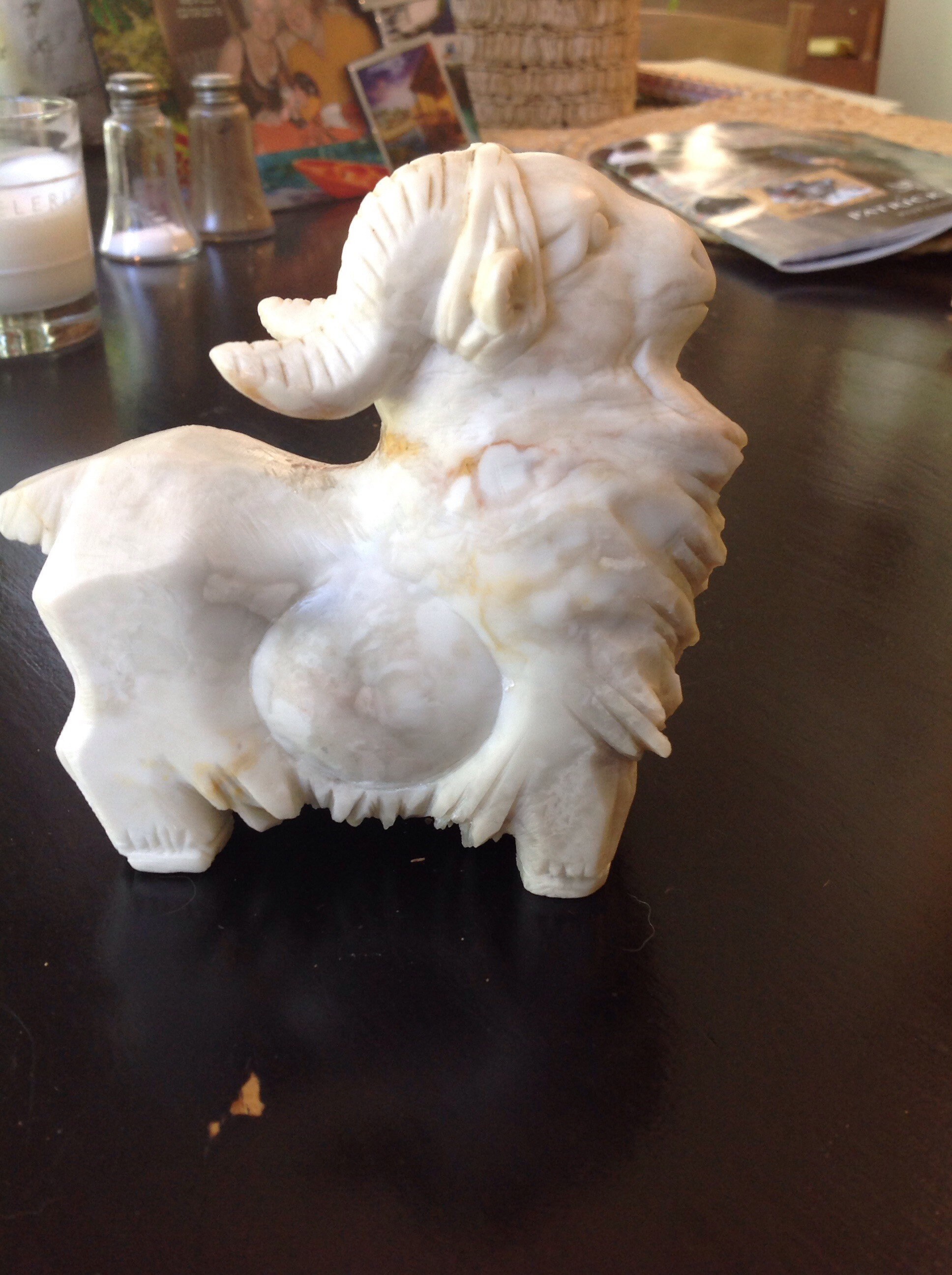 Vintage Carved White Jadeite Ram