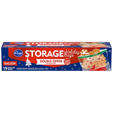 Kroger Double Zipper Gallon Storage Holiday Bags - 19.0 ea