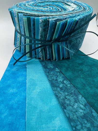 Turquoise Teal Aqua Tonal Blender Fabrics 100% Cotton For Quilting Choose Fat Quarters, 2 1/2" Strips, Jelly Roll, Charm Pack, Layer Cake