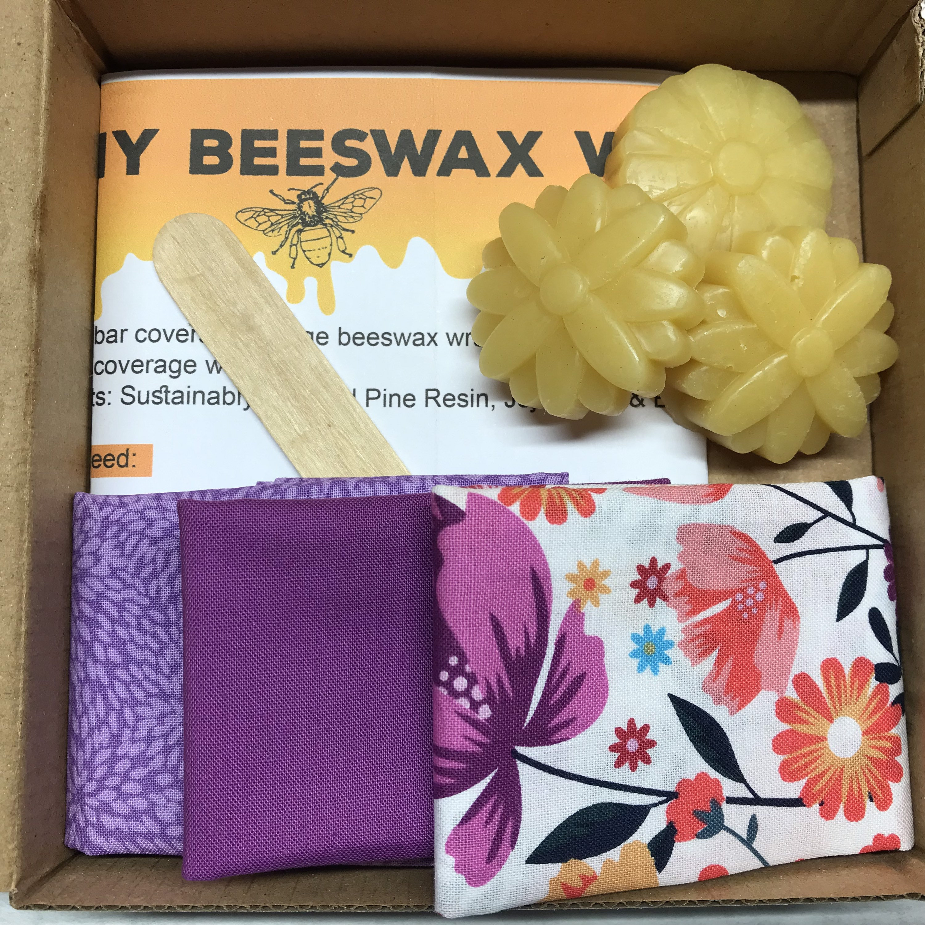 Beeswax Wrap Diy Kit Make Your Own Wraps Pre Mixed Bars Zero Waste Kit/Pine Resin Eco Friendly Sustainable Gift Bee/Flower/Cars