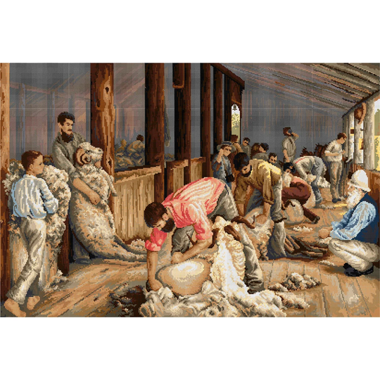 Shearing The Rams Counted Cross Stitch Chart By Country Threads, Optional Aida, Dmc Threads
