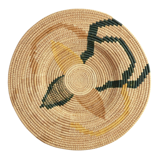 All Across Africa Floral Raffia Hacienda Disc Wall Decor: Natural - Natural Fiber - Small by World Market
