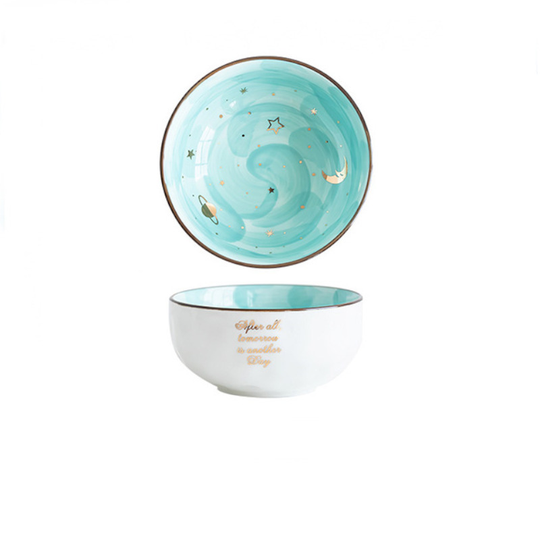 Star Ceramic Breakfast Japanese Nordic Ramen Bowl - Light Blue