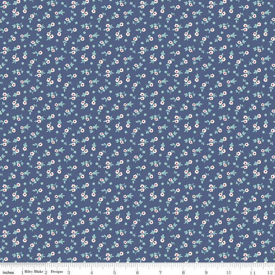 Lori Holt Cook Book Blossom Denim Fabric From Riley Blake