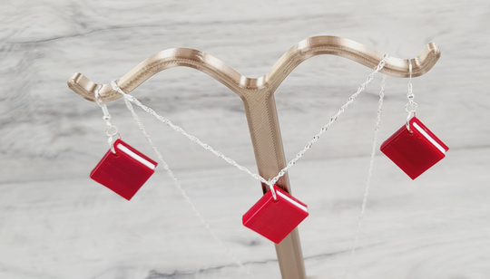 Tiny Book Earrings & Necklace Set | Custom Colors