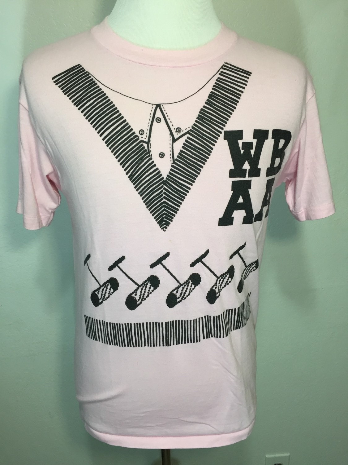 80's Vintage Hanes 50/50 Blend T Shirt Made in Usa Mens Size Large Pink Color