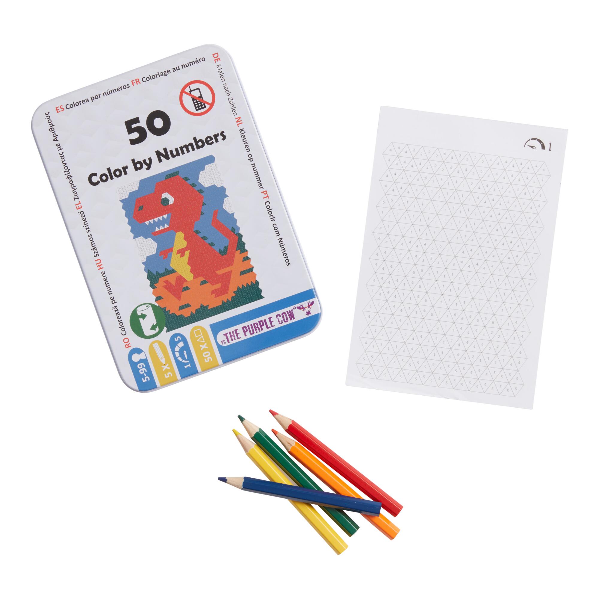 The Purple Cow Color by Numbers Travel Set: Multi - Metal by World Market