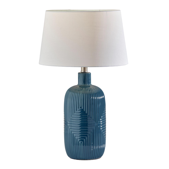 Turquoise Diamond Ceramic Maisie Table Lamps Set Of 2: Blue by World Market