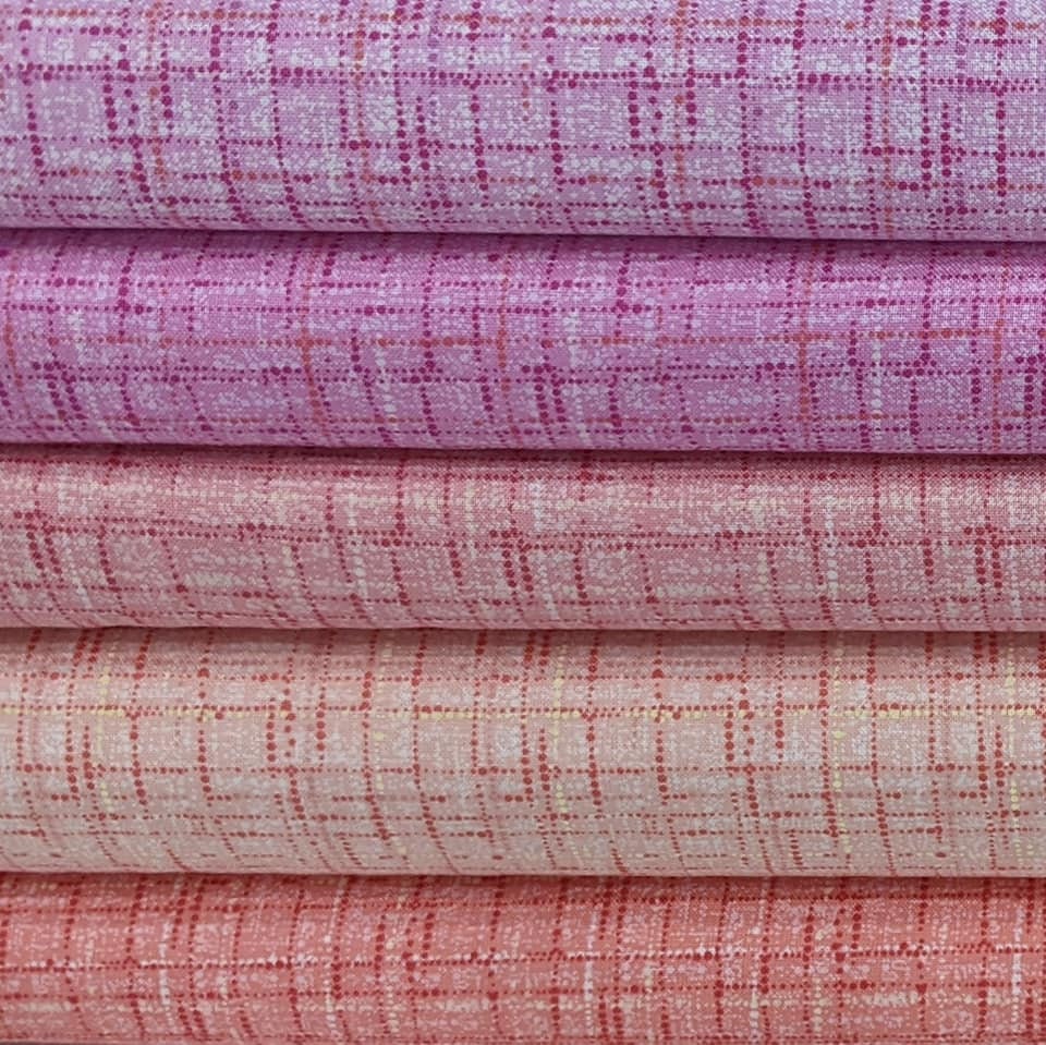Shades Of Pink & Coral Blender Bundle Fabric Set From Coco Collection - 100% Quality Cotton 5 Fabrics Total You Choose The Cut