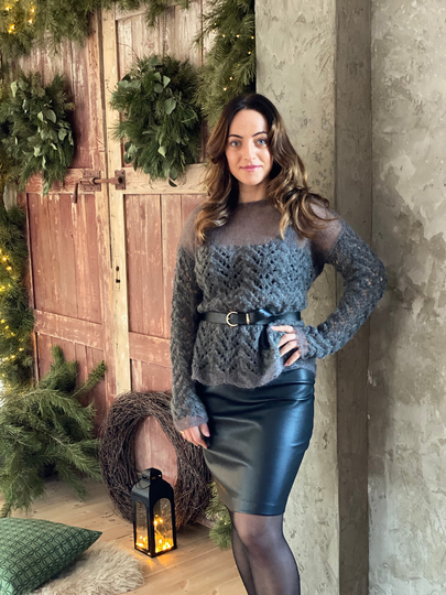 Dark Grey Alpaca Blend Pullover/Sweater Ultra Soft Ready To Ship
