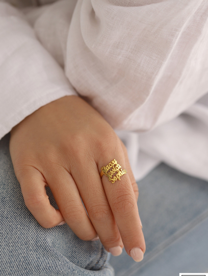 Multiple Name Ring, Family Custom Mothers Baby Stackable Three