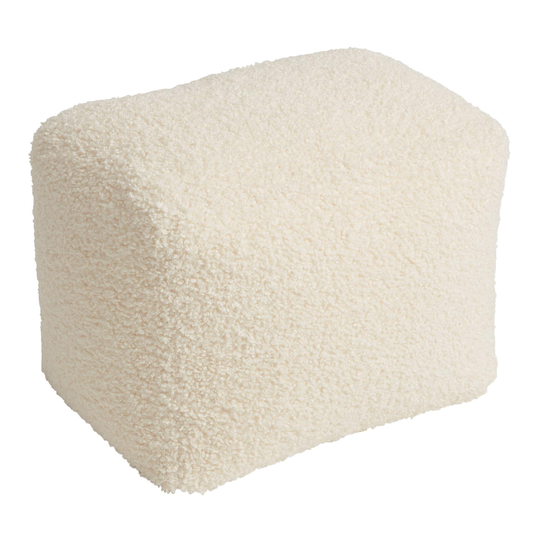 Rectangular Ivory Boucle Pouf by World Market