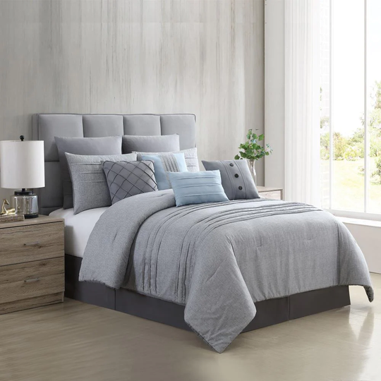 Amrapur Overseas Bedford Multi Reversible Queen Comforter (Blend with Polyester Fill) | 3MLTICSE-BFD-QN