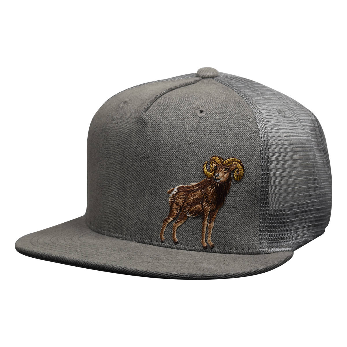 Ram Trucker Hat By Let's Be Irie - Gray Denim Snapback