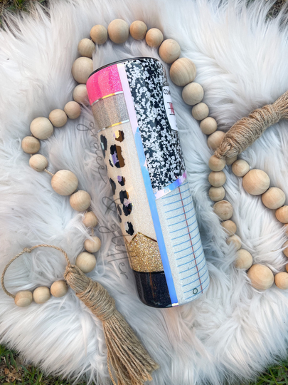 Personalized Split Pencil/Composition Book Tumbler | Teacher Gift Appreciation Back To School/End Of Year