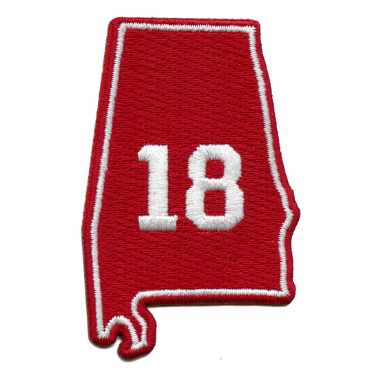 Alabama 18 National Championships Patch Bama State Record Embroidered Iron On Ca8
