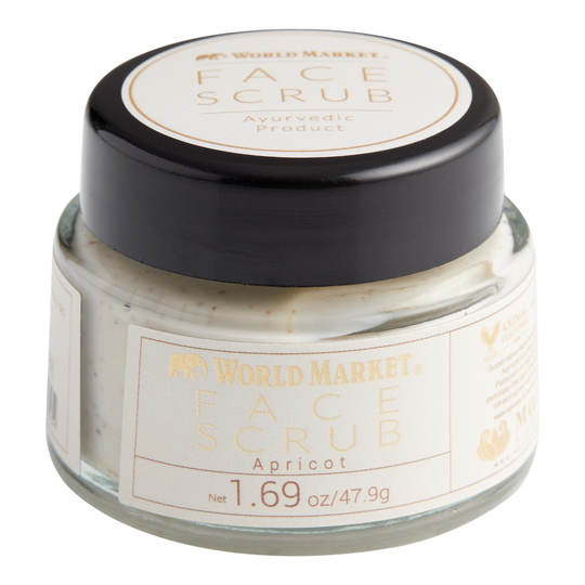 Maruva Ayurvedic Apricot Exfoliating Face Scrub: White/Gold - Glass by World Market