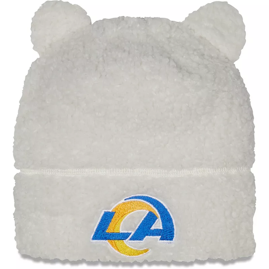 Toddler New Era White Los Angeles Rams Furry Knit Beanie
