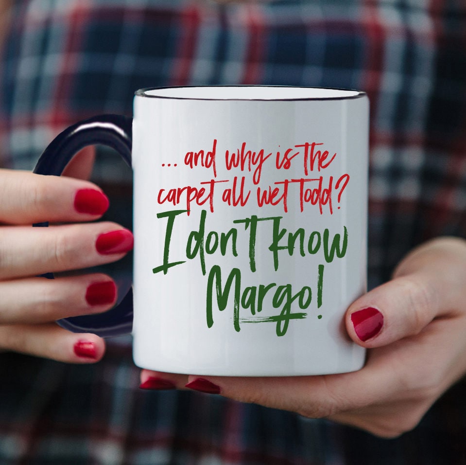 Todd Margo Coffee Mug - Why Is The Carpet All Wet I Don't Know Funny Cross Stitch Cup 11 Oz Ceramic Item 4064