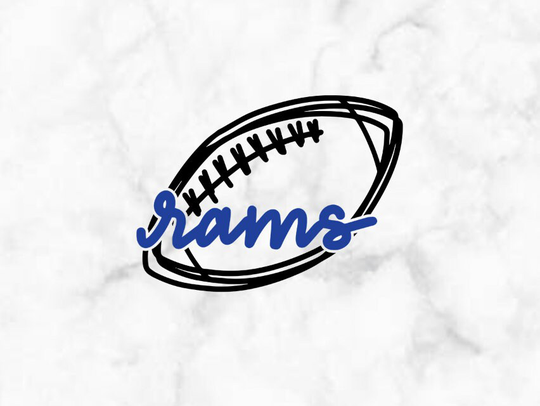 Los Angeles Rams Football Vinyl Car Decal, Sticker, Laptop, Window, Tumbler