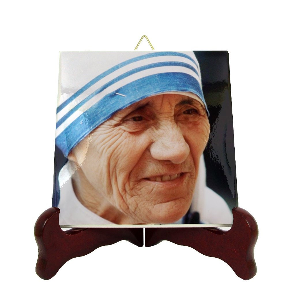 Catholic Saints Serie - Saint Teresa Of Calcutta Icon On Tile Mother Art Confirmation Gift Communion Baptism