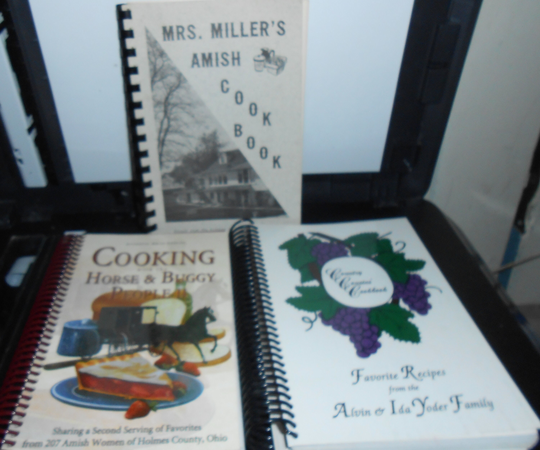 Lot Of 3 Ethnic Amish Cookbooks Cooking With Horse & Buggy People Country Cousins By Alvin + Ida Yoder Mrs Miller's Cook Book