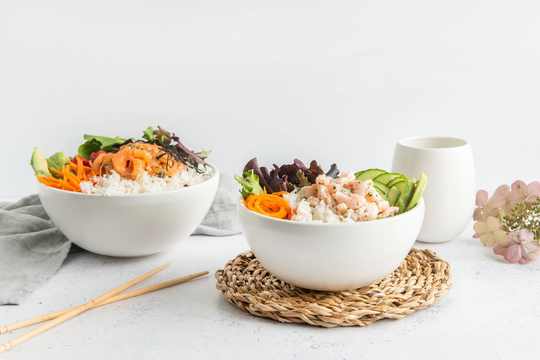 Made To Order - Handmade Porcelain Poke/Ramen Soup Bowl Black White // Satin Glossy Finish