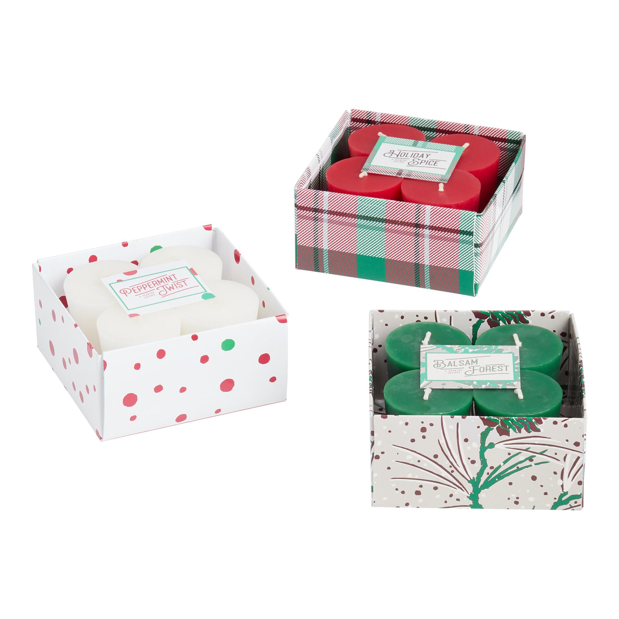 Pier Place Votive Holiday Scented Candle 4 Pack: Red - Scented Wax by World Market