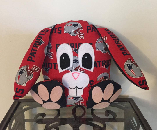 Easter Gift, New England Patriots Handmade Stuffed Bunny, Gift For Kids, Adults, Plush Bunny, Patriots