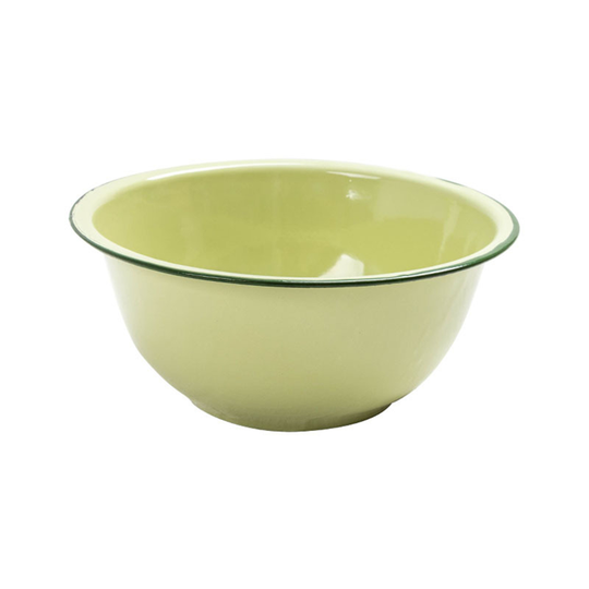 Enamel Bowl Thickened Nostalgic Green Salad Pasta Soup Basin for Dinner - green, 18cm