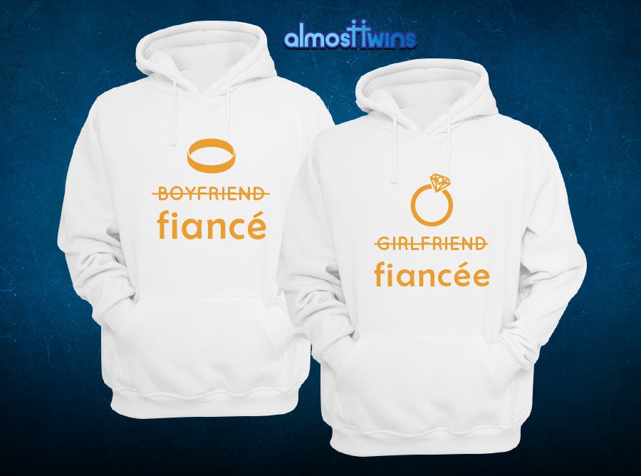 Matching Couple Fiance/Fiancee Hoodies, Custom Gift For Engagement, Bachelor & Valentine's Day
