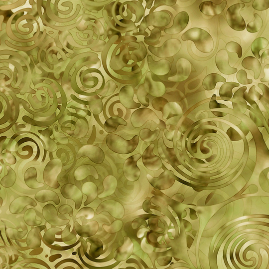 Swirling Texture Ombre Blender in Moss Green From Effervescence Collection For Qt Fabrics - 100% Cotton Color Fades Light To Dark