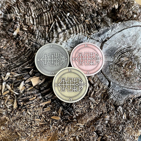 Seal Of Raum || Goetia Coin Raym Coin, Pendant, Keychain, Pin Badge 33Mm | 1.25 Inch; 40mm | 1.5 Inch