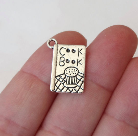 10 Charms, Cook Book, Cooking, Baking, Charm 19x14x2mm Items7