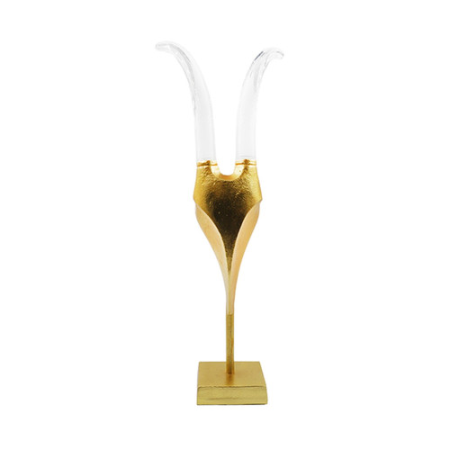 Worlds Away Derby Antelope Head Sculpture With Acrylic Horns in Gold Leaf