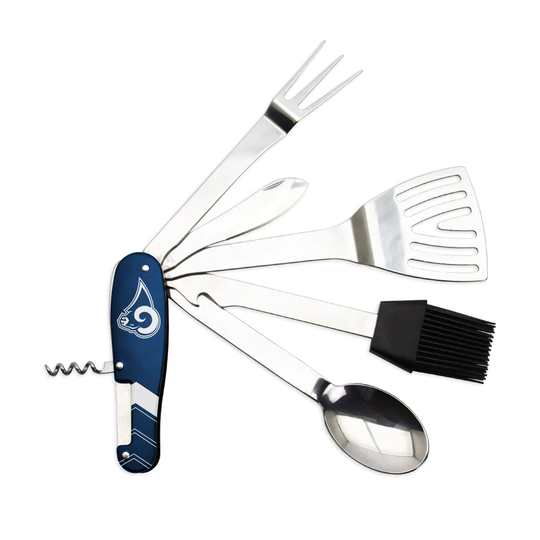 The Sports Vault Los Angeles Rams BBQ Multi-Tool Aluminum Tool Set | BQNFL26
