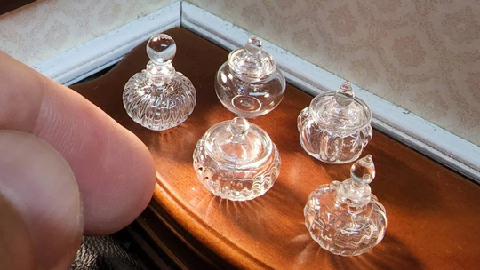 Glass Pumpkin With Lid Of Vintage Style For Dollhouse Miniatures