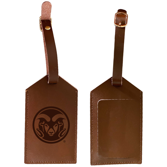 Colorado State Rams Leather Luggage Tag Engraved