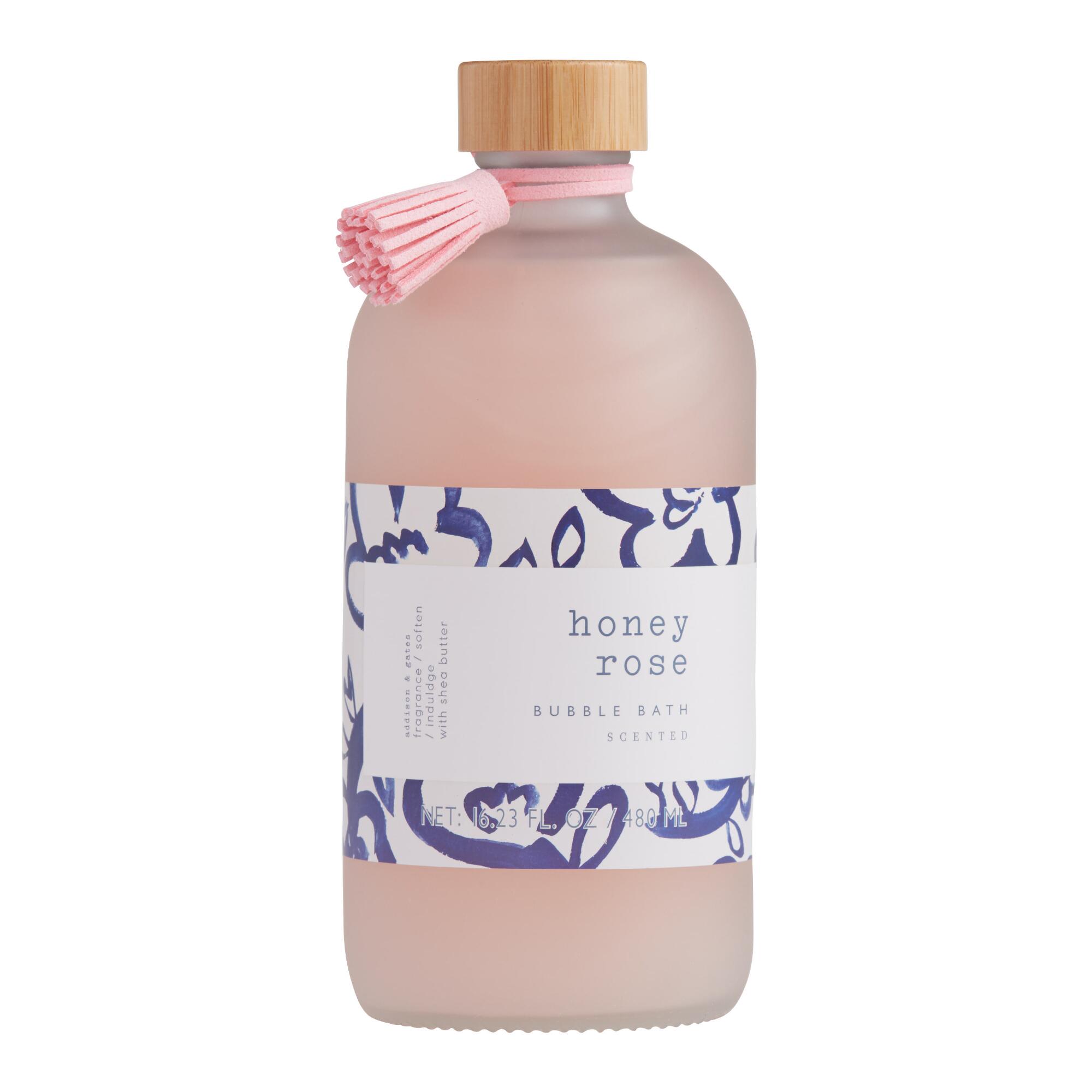 A&G Abstract Clash Honey Rose Bubble Bath: Blue - Glass by World Market