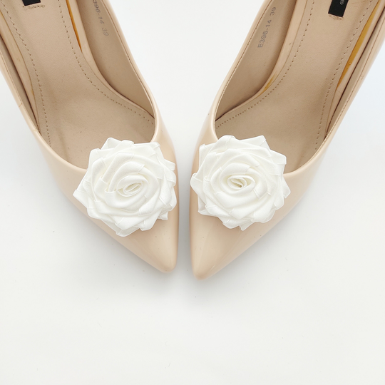 Satin Rose Shoe Clips, Bridal Clips Roses For Shoes, Flowers Flower, Shoes Judaeve