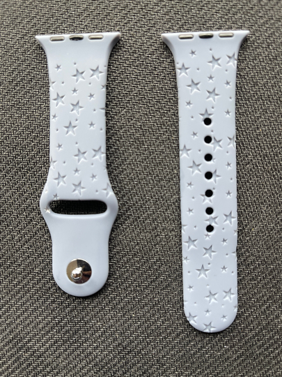 stars Silicone Watch Band, 38mm 40mm 42mm 44mm Laser Engraved Band