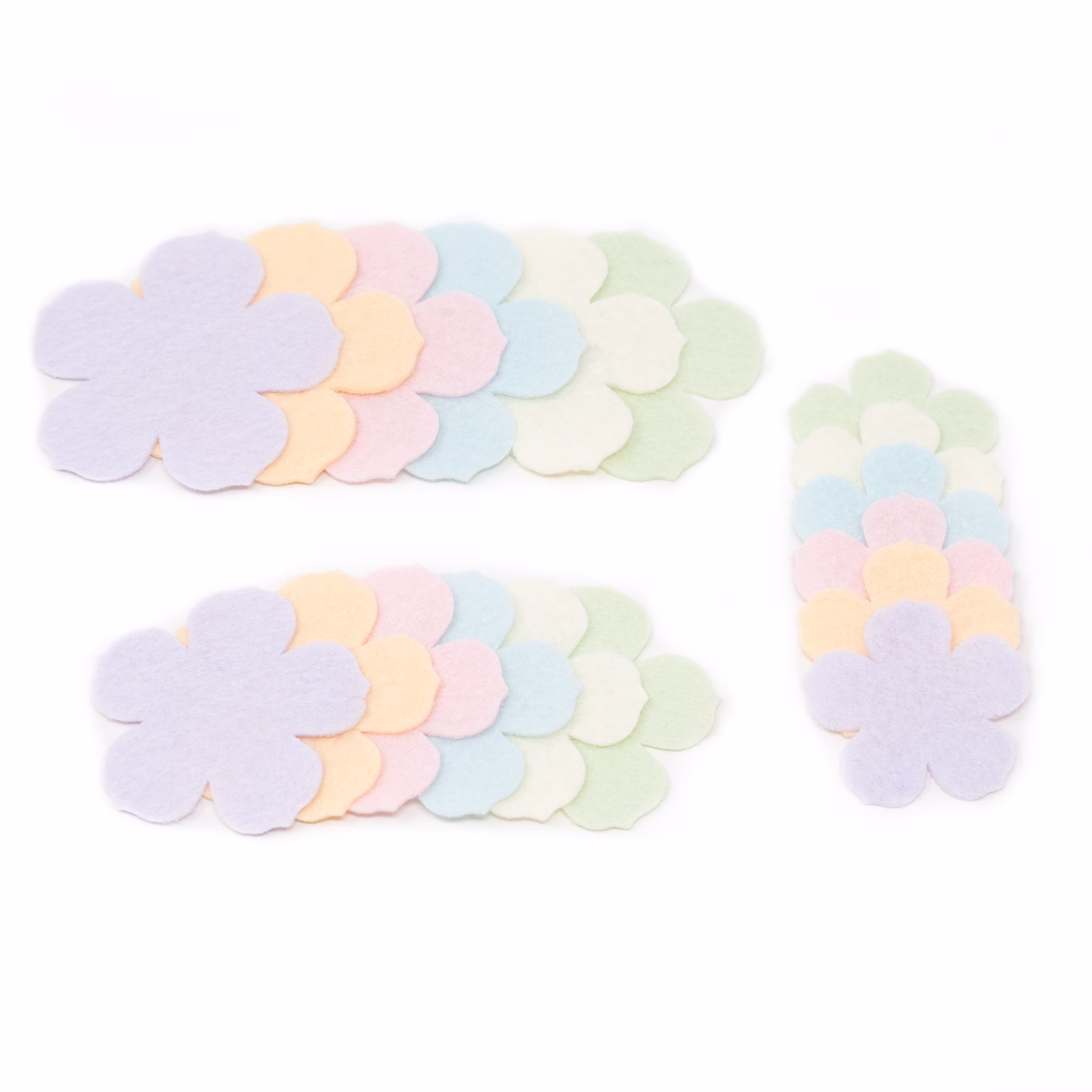 18 Emma Wool Blend Felt Die Cut Applique Flowers - Sweet Dreams Colors
