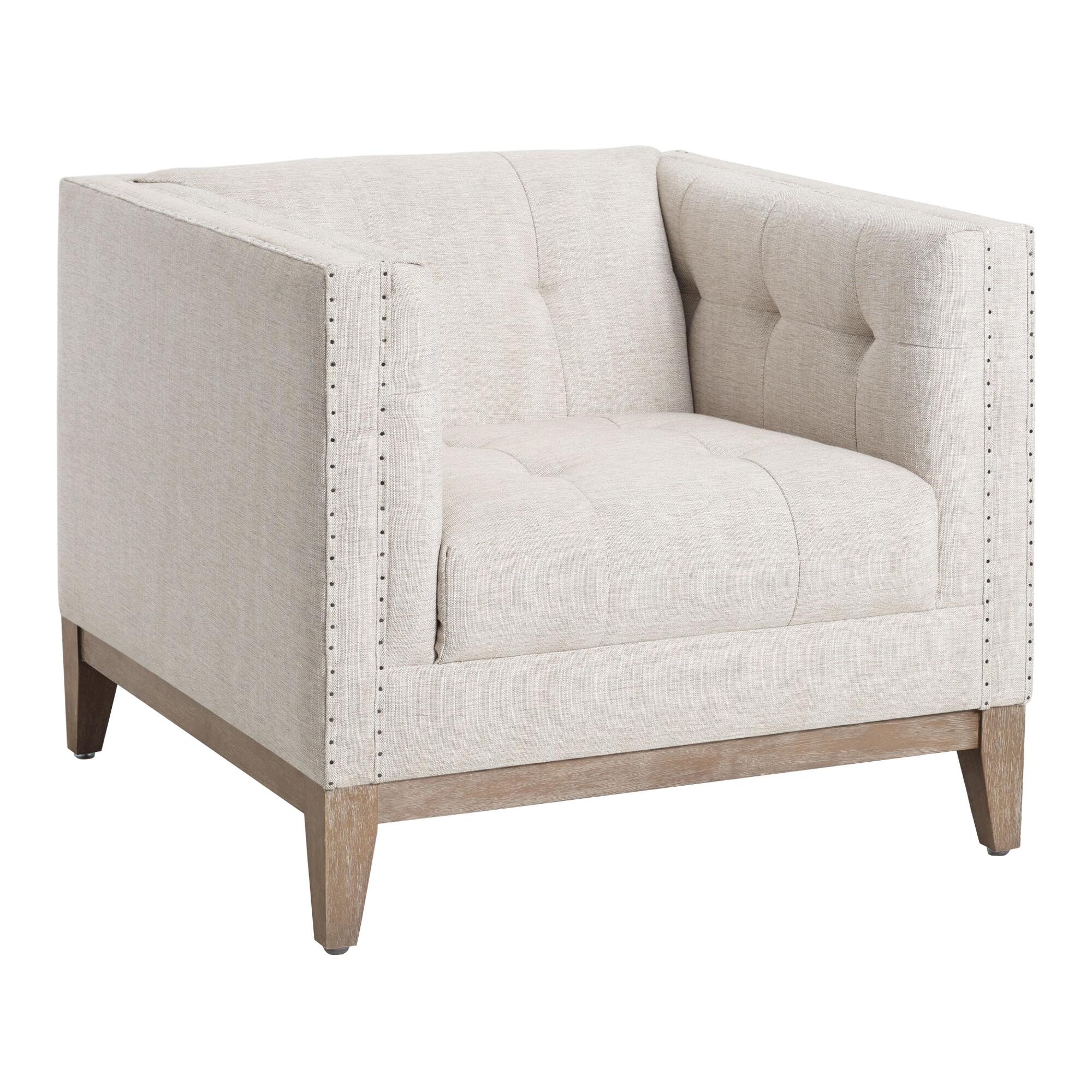 Taupe Tufted Nail Head Myles Armchair by World Market