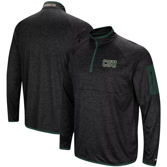 Men's Colosseum Black Colorado State Rams Amnesia Quarter-Zip Pullover Jacket, Size: Small, CST Black