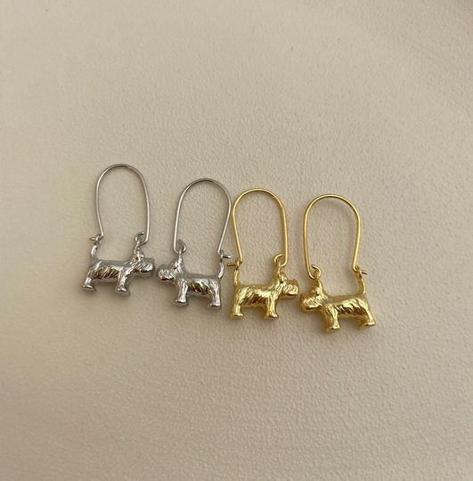 1 Pair 25mm Dog Hoop Earring Endless Hoops Huggies Dangle Simple Earrings Everyday/Gift For Her
