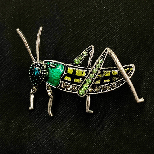 Green Grasshopper, Grasshopper Brooch, Pin, Jewelry, Cricket Insect Brooch